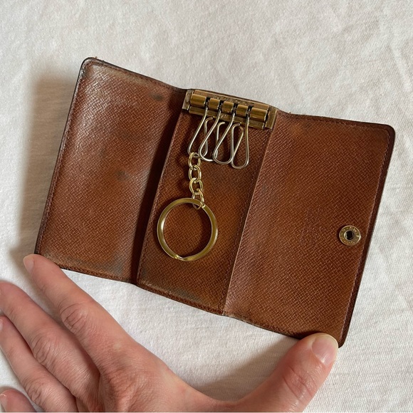 Louis Vuitton Monogram Leather Brown Key Ring Holder Case Snap - Picture 3 of 7